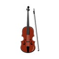 Violin and bow, vector illustration. Violin, vector