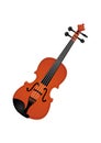 Brown Violin Vector Flat Design. Musical instrument