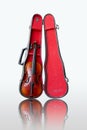 Violin and case on white background Royalty Free Stock Photo