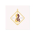 Violin / Cello logo design inspiration , classic and luxury logo designs Royalty Free Stock Photo