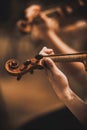 Violin and cellos - closeup on hands - female hands