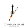 Violin / classical music - vector logo illustration design template