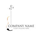 Violin / classical music - vector logo illustration design template