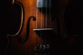 Violin closeup isolated on black Royalty Free Stock Photo