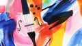 Violin colorful watercolor painting Abstract background illustration