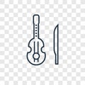 Violin concept vector linear icon isolated on transparent background, Violin concept transparency logo in outline style