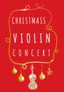 Violin concert vector poster. Classic music poster. Jazz music template. Violin illustration