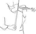 Violin continuous single line drawing vector music instrument