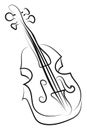 Violin drawing, illustration, vector