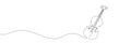 violin drawn in one line on a white background. Royalty Free Stock Photo