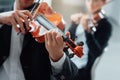 Violin duet performance Royalty Free Stock Photo