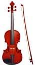 Violin with the fiddlestick Royalty Free Stock Photo