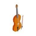 Violin with fiddlestick icon, isometric 3d style Royalty Free Stock Photo