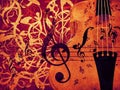 Violin floral background