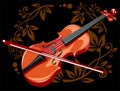 Violin and floral pattern