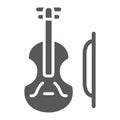 Violin glyph icon, music and instrument, cello sign, vector graphics, a solid pattern on a white background. Royalty Free Stock Photo