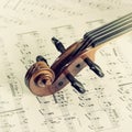 Violin Head on Music Royalty Free Stock Photo