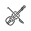 Black line icon for Violin, fiddle and classical