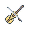 Color illustration icon for Violin, fiddle and classical