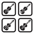 Violin icon in four variations