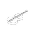 Violin icon, isometric 3d style Royalty Free Stock Photo
