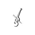 violin icon logo illustration design vector sign symbol Royalty Free Stock Photo