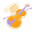 Violin icon and music books 2