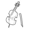 Violin icon, outline isometric style Royalty Free Stock Photo