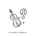 Violin line icon. Editable vector illustration