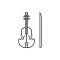 Violin line icon concept. Violin vector linear illustration, symbol, sign