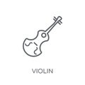 Violin linear icon. Modern outline Violin logo concept on white
