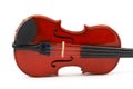 Violin lying side down on whit Royalty Free Stock Photo