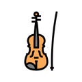 violin music instrument color icon vector illustration