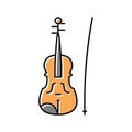 violin music instrument color icon vector illustration