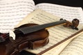 Violin and music sheet Royalty Free Stock Photo