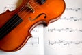 Violin on a Music Sheet Royalty Free Stock Photo