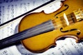 Violin with music sheet notes