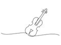 Violin musical instrument. Continuous one line drawing.