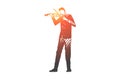 Violin, musician, man, concert, instrument concept. Hand drawn isolated vector. Royalty Free Stock Photo