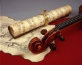 Violin and old musical sheets Royalty Free Stock Photo
