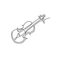 Violin one continuous line drawing music instrument. Vector illustration minimalism design