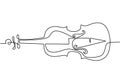 Violin one continuous line drawing. Stringed music instruments, minimalism concept design vector illustration Royalty Free Stock Photo