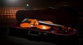 Violin in Open Case with Soft Lighting on Dark Background Royalty Free Stock Photo