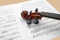 Violin over music scores