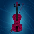 Violin painted with floral style Royalty Free Stock Photo