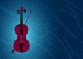 Violin painted with floral style wide Royalty Free Stock Photo