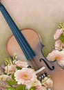 Violin Floral Music Background Royalty Free Stock Photo