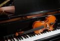 Violin On Piano Royalty Free Stock Photo