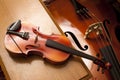 Violin on a piano bench