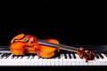 Violin on the piano Royalty Free Stock Photo